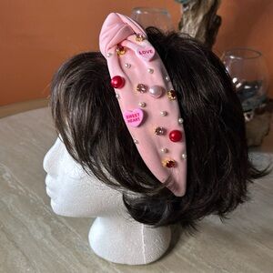 Valentines Day Headband with Gems and Hearts